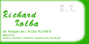 richard kolba business card