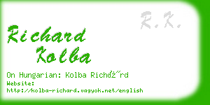 richard kolba business card